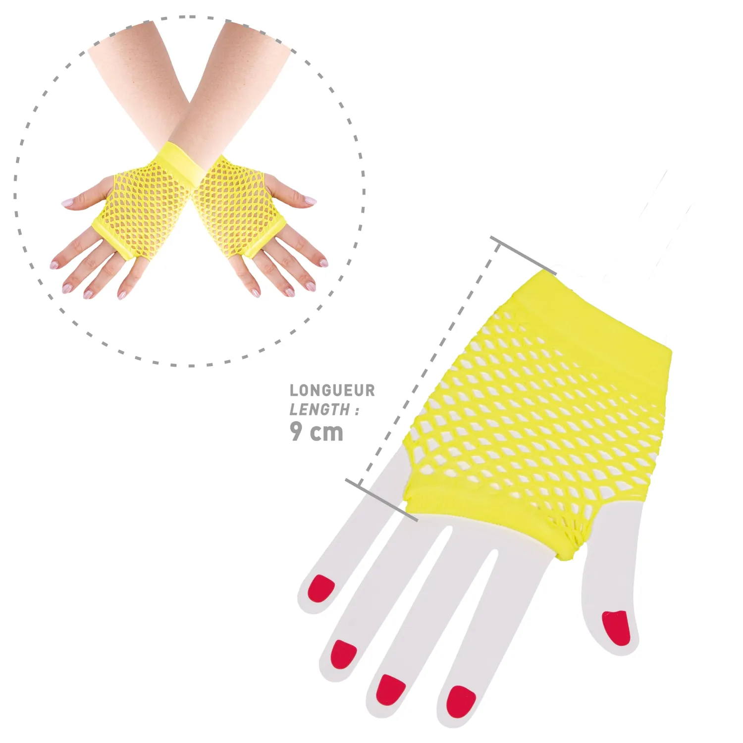 P'tit Clown 90316 Guanti Rete Giallo Fluo Coppia
