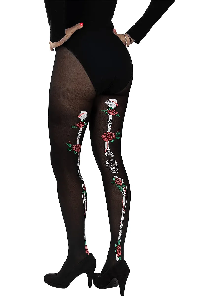 Funidelia Catrina Calze Scheletro Donna Nere Day of the Dead