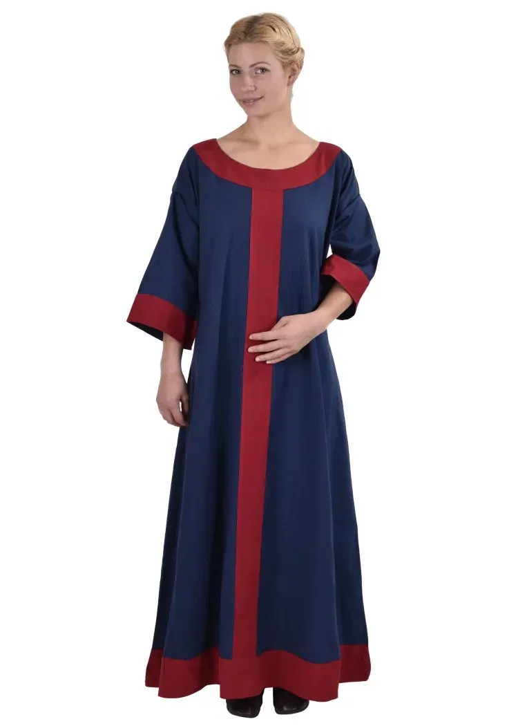 La Bottega di Merlino Abito Gudrun vestito cotone blu rosso