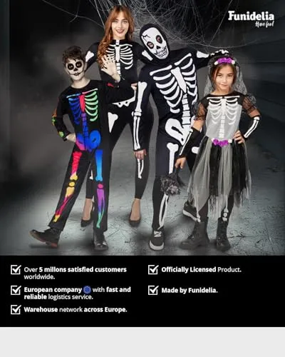 Funidelia Scheletro collant bambina halloween nero