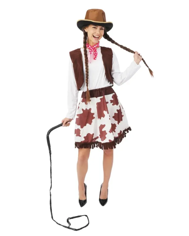 P'tit Clown costume cowgirl donna marrone poliestere
