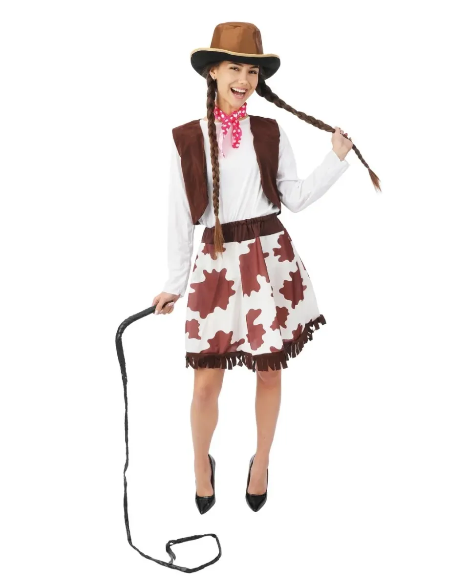 P'tit Clown costume cowgirl donna marrone poliestere