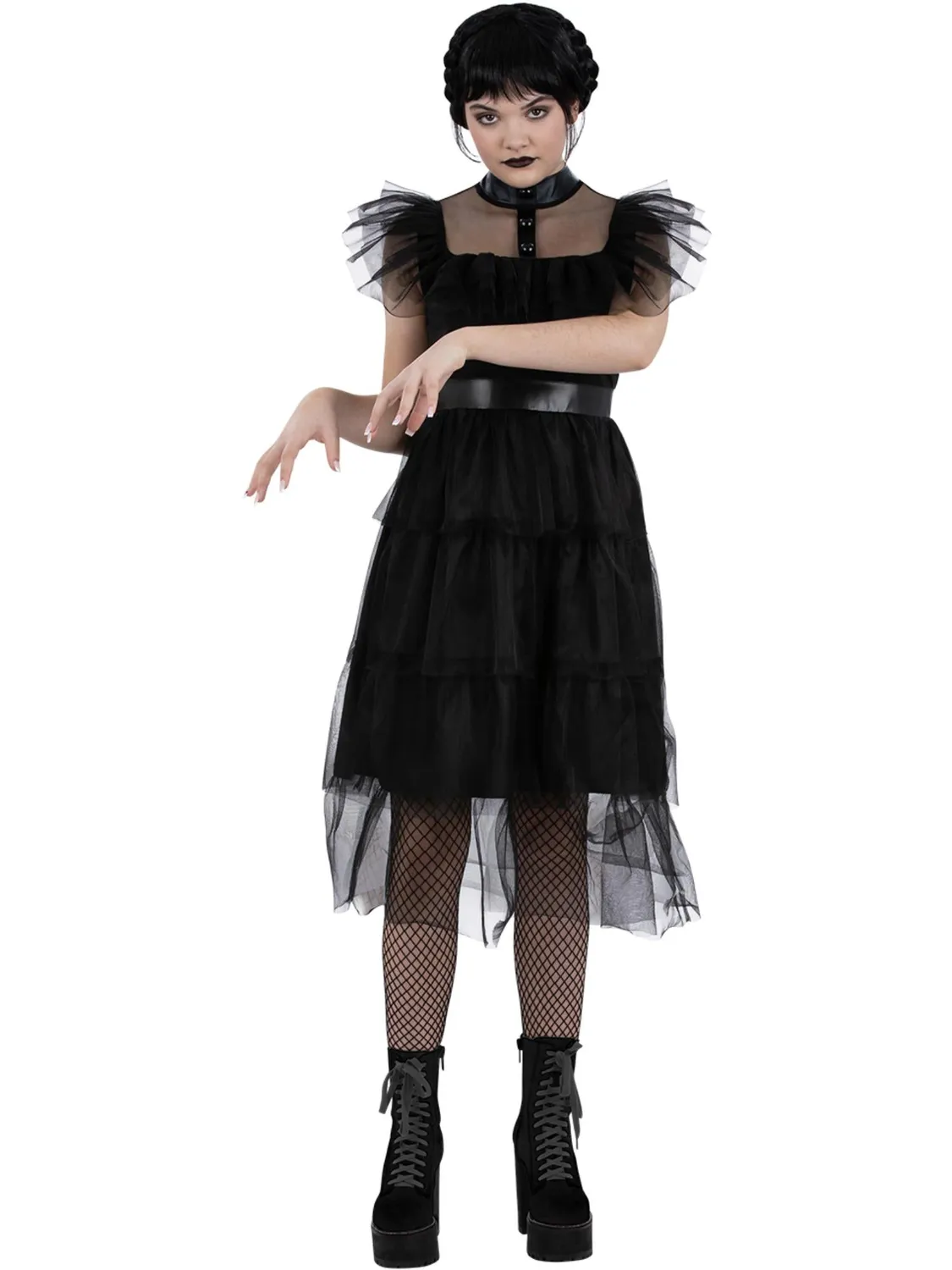 Smiffys Gothic Prom costume bambina abito nero tulle