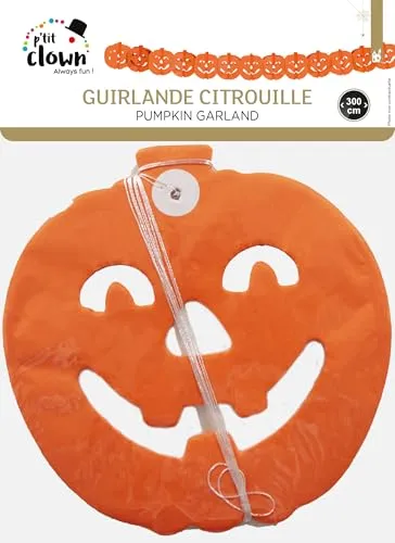 P'tit Clown Ghirlanda zucca arancione 300 cm Halloween