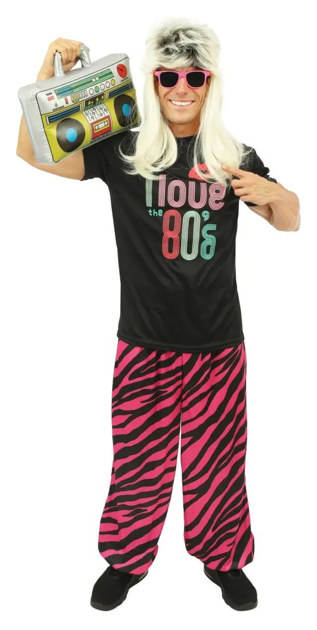 P'tit Clown Costume Anni 80 Uomo Retro L-XL