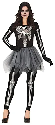 Guirca Scheletro Incappucciato costume donna S tulle nero
