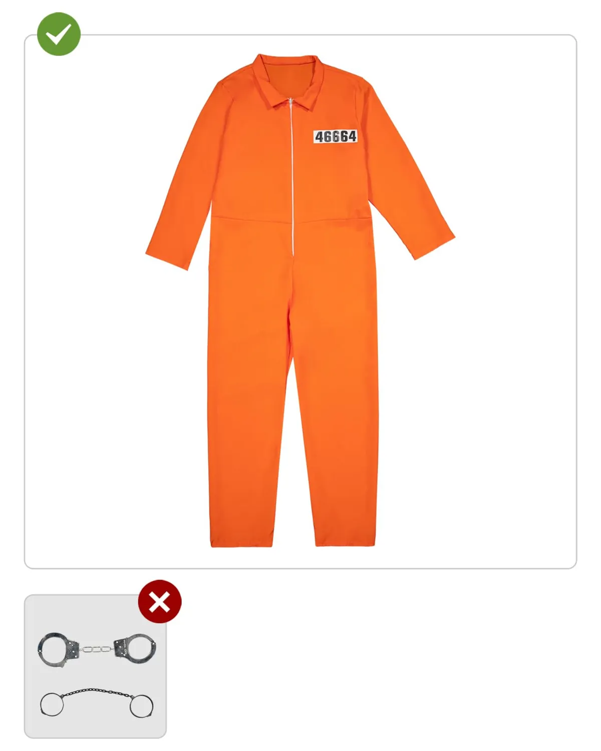 Funidelia Costume Carcerato Adulto Arancione Tuta Prigioniero