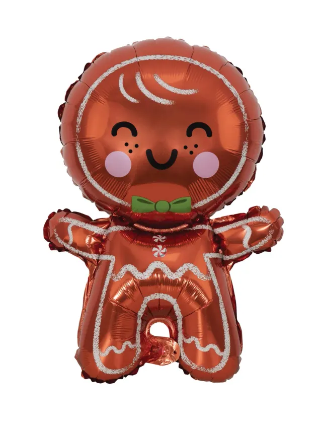 P'tit Clown Palloncino Alluminio Omino Pan di Zenzero Natale