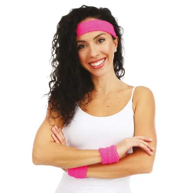 P'tit Clown 70522 set fascia polsini spugna rosa fluo