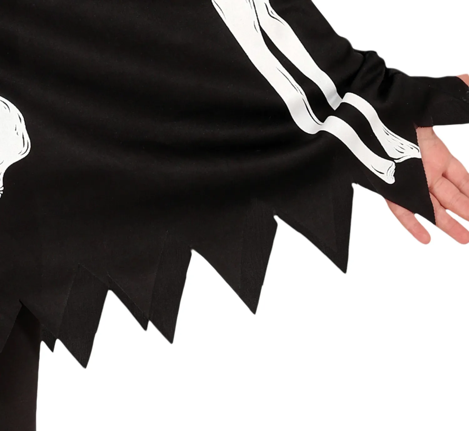Fiestas Guirca poncho scheletro bambini nero con cappuccio