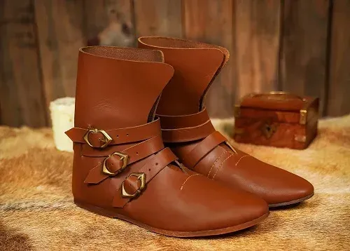 La Bottega di Merlino Stivaletti Pelle Tripla Fibbia Ottone