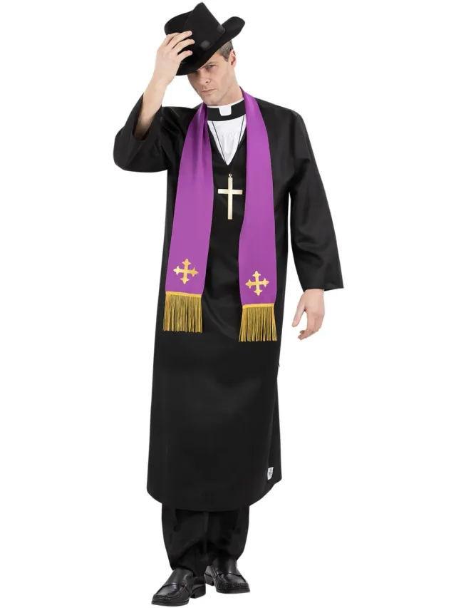 Smiffys The Exorcist Father Merrin costume prete M con stola