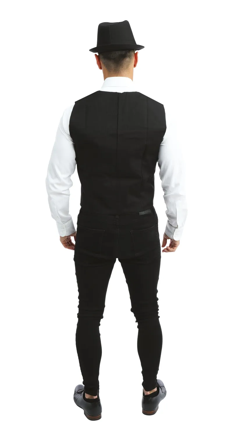 P'tit Clown Gilet Nero Senza Maniche Tessuto Taglia L-XL