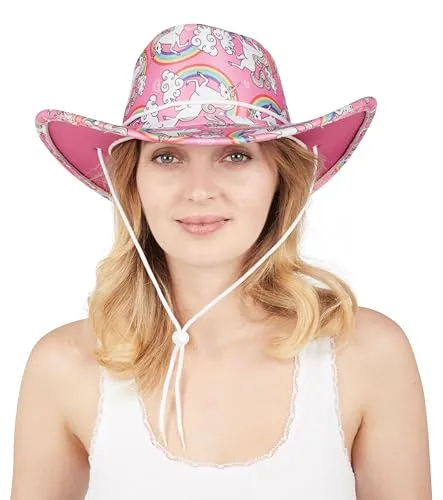 P'tit Clown Cappello cowgirl adulto stampa unicorni