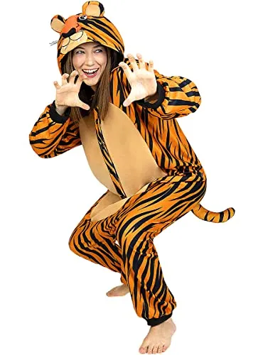 Funidelia tigre onesie costume adulto arancione S-M