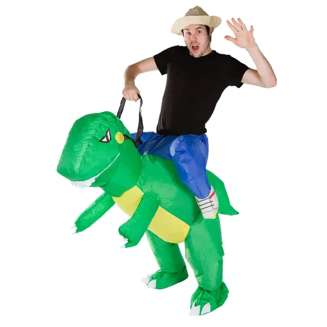 Bodysocks Dinosauro T-Rex Costume Gonfiabile Adulto Cappello