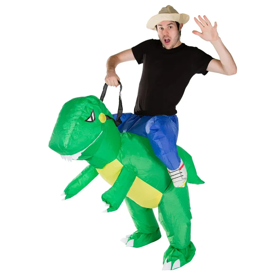 Bodysocks Dinosauro T-Rex Costume Gonfiabile Adulto Cappello