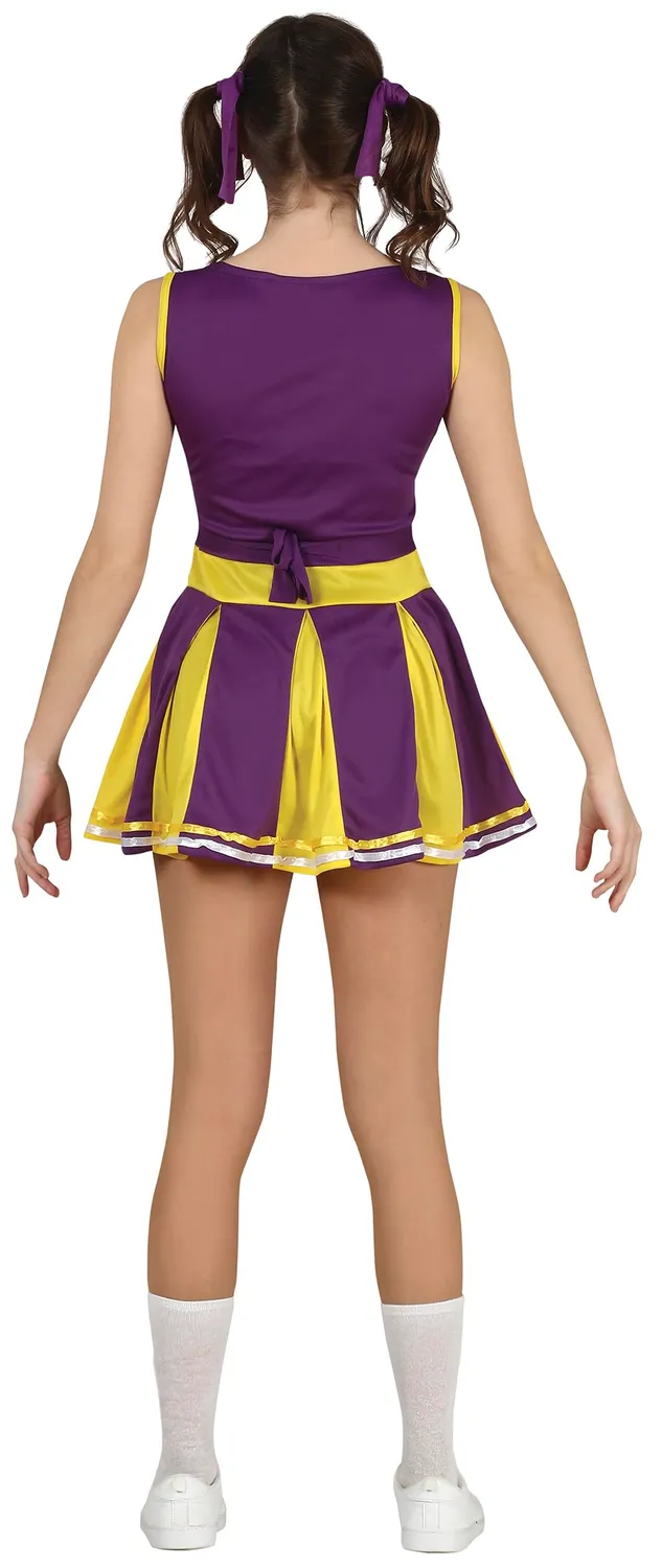 Guirca Cheerleader Teen Costume Viola Giallo Ragazza