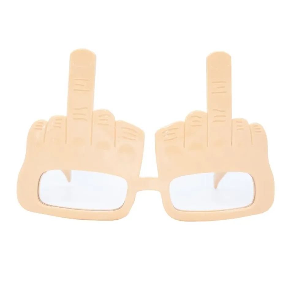 P'tit Clown Dito occhiali adulti beige mani scherzo
