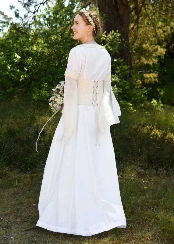 La Bottega di Merlino Abito da sposa con corpetto bianco/naturale cotone