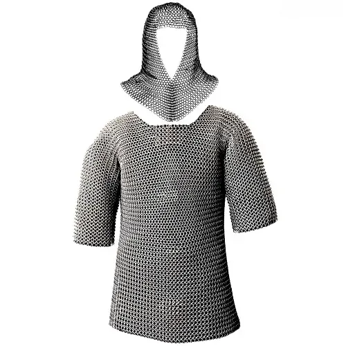 La Bottega di Merlino Usbergo Camaglio Acciaio cotta maglia L 10 mm