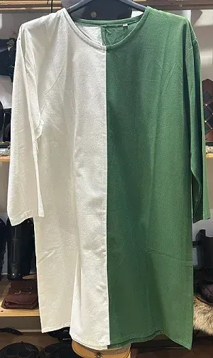 La Bottega di Merlino Tunica Bicolore Cotone Verde Bianco