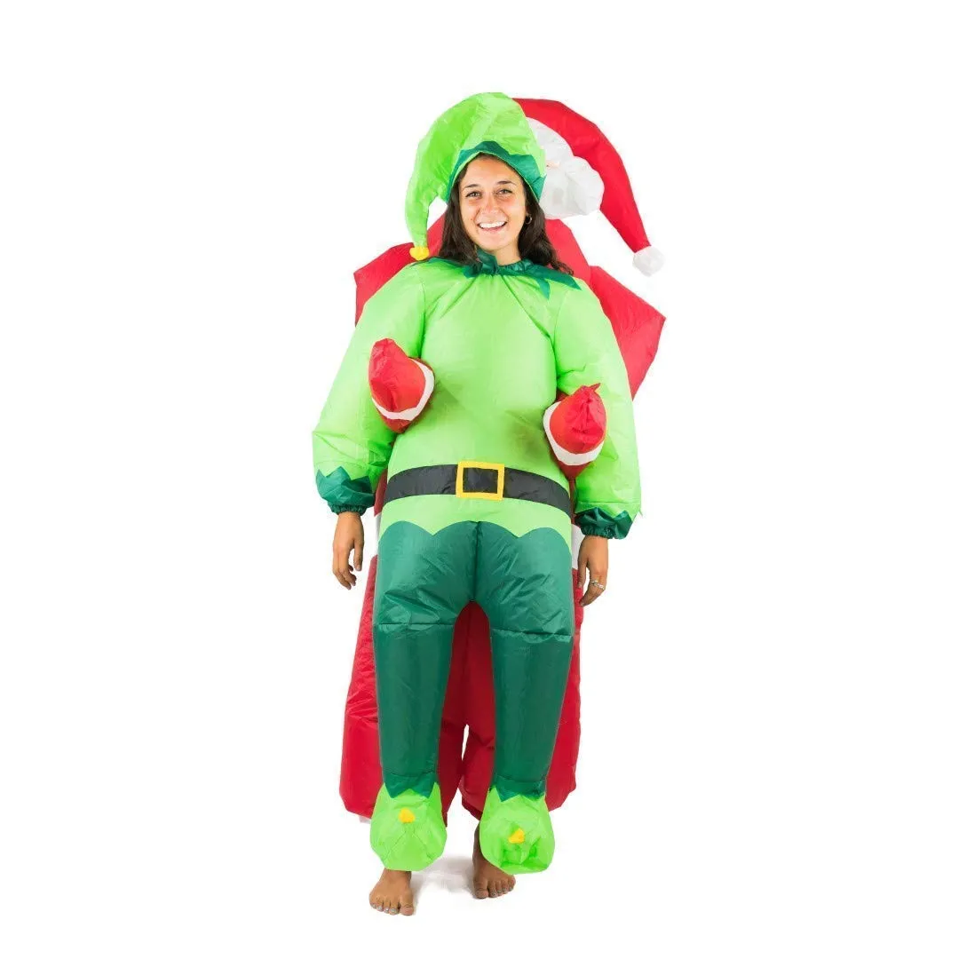 Bodysocks Babbo Natale e Elfo costume gonfiabile adulto taglia unica