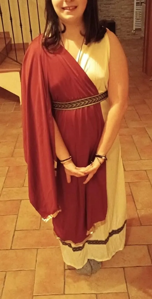 Guirca Romana Ragazza Teenager costume rosso 14-16 anni
