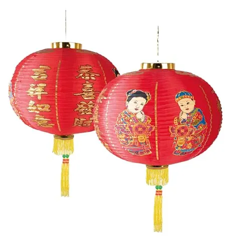 P'tit Clown Re21056 lanterna cinese rossa oro 50 cm