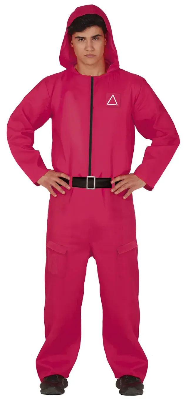 Guirca costume guardia rosa adulto cappuccio cintura tuta