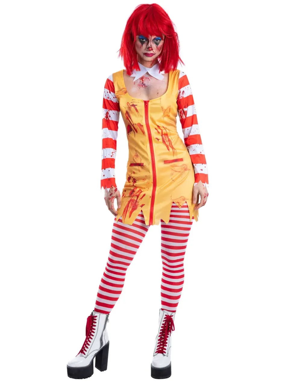 Smiffys Kreepy Killer costume clown donna giallo rosso