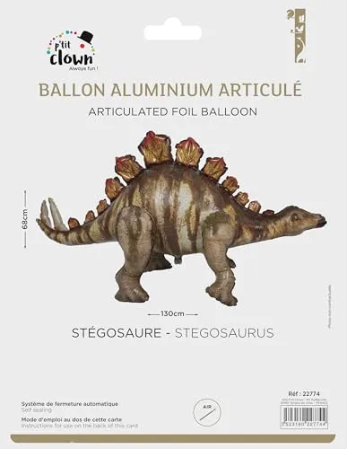 P'tit Clown stegosauro palloncino alluminio snodato da appoggio