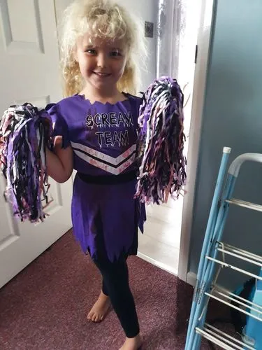 Smiffys Dark Cheerleader costume bambina nero viola 7-9 anni