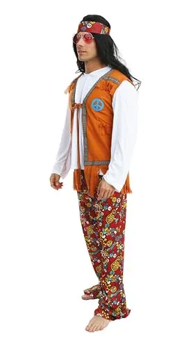 P'tit Clown Re21159 Costume Hippie Uomo L-XL Anni 70