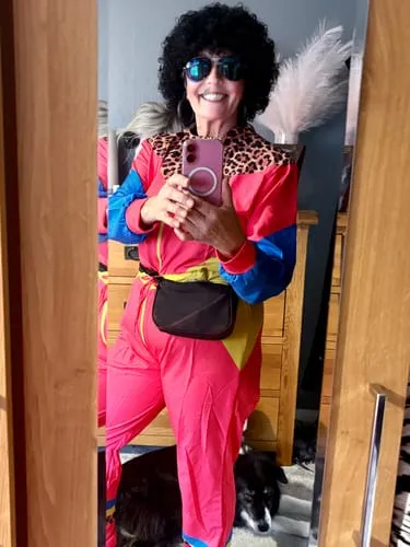Smiffys 80s Colour Block Ski Shell Suit costume donna taglia M