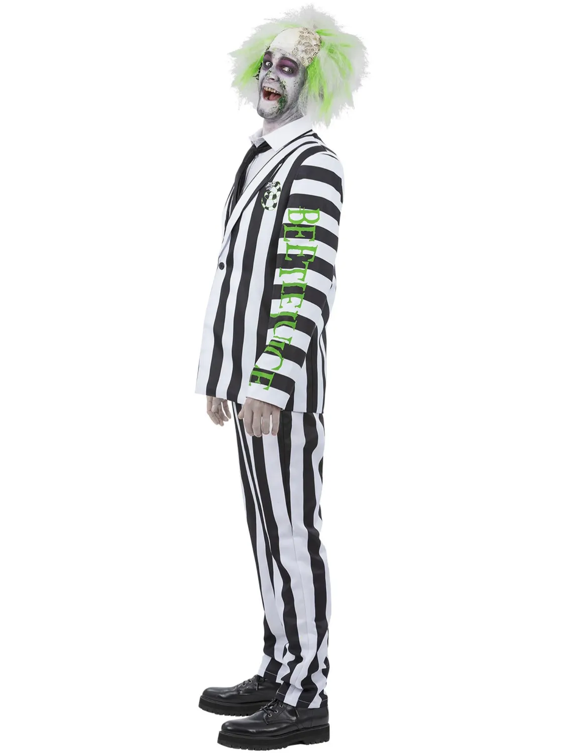 Smiffys Beetlejuice 81025 Costume Uomo Gessato Bianco Nero