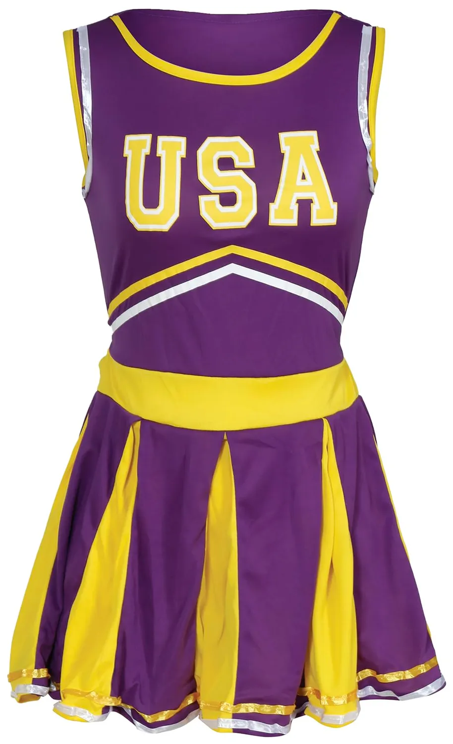 Guirca Cheerleader Teen Costume Viola Giallo Ragazza