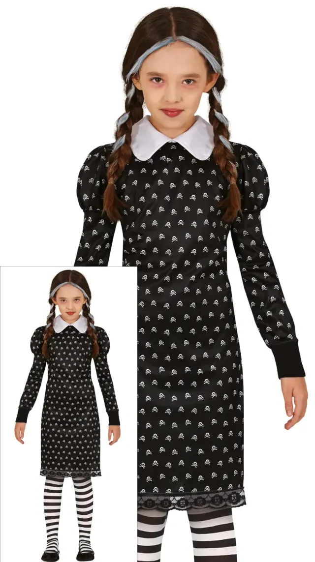 Fiestas Guirca Gothic Girl costume bambina nero 7-9 anni