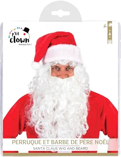 P'tit Clown 47520 Parrucca e Barba Babbo Natale Taglia Unica