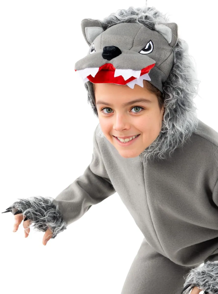 Funidelia Lupo Grigio Costume Bambino 3-4 Anni pelo