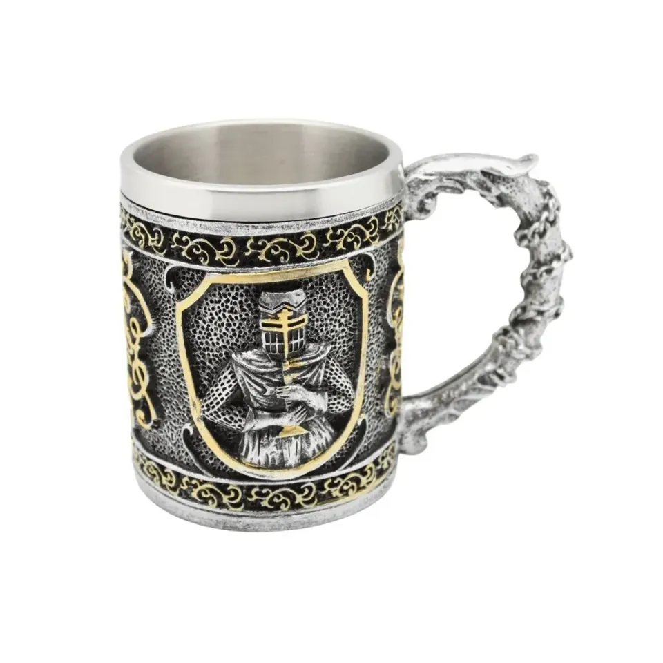 La Bottega di Merlino Boccale templare boccale argento 11 cm