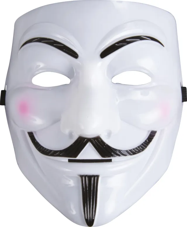 P'tit Clown maschera rigida anonima bianca adulto