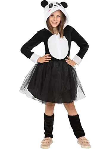 Funidelia costume panda bambina 7-9 anni nero animali