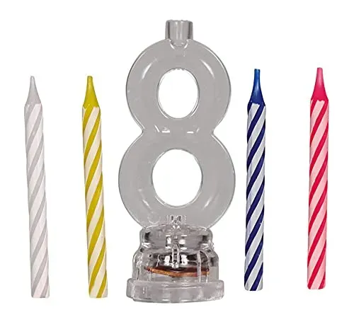 Guirca n. 8 portacandela LED 13 cm 4 candele numero