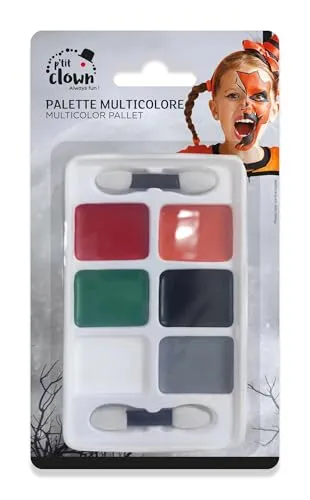 P'tit Clown Palette Trucco 6 Colori Halloween Multicolore