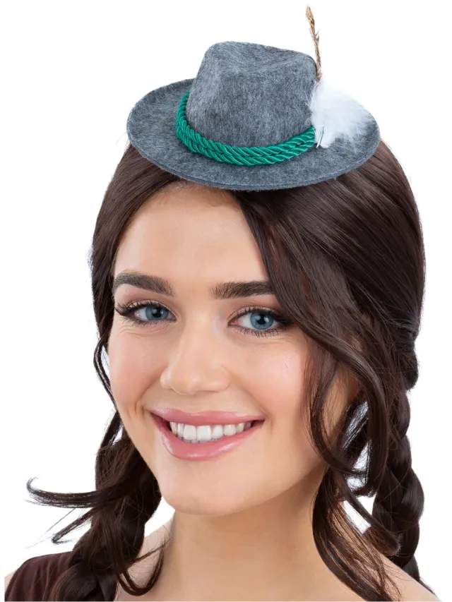 Smiffys Mini Bavarian Trenker Hat cappello tirolese grigio