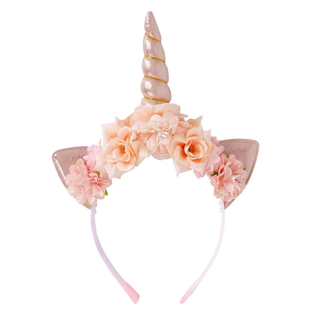 P'tit Clown 23821 cerchietto unicorno rosa con fiori