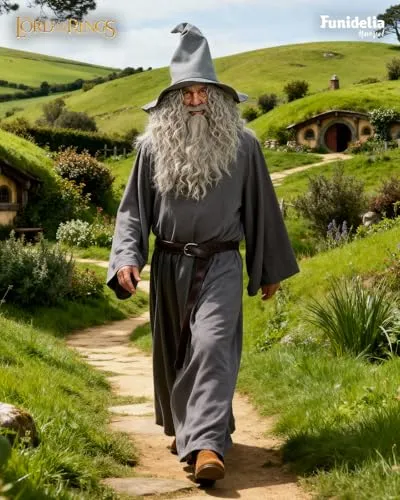 Funidelia Gandalf Parrucca con Barba Ufficiale Multicolore