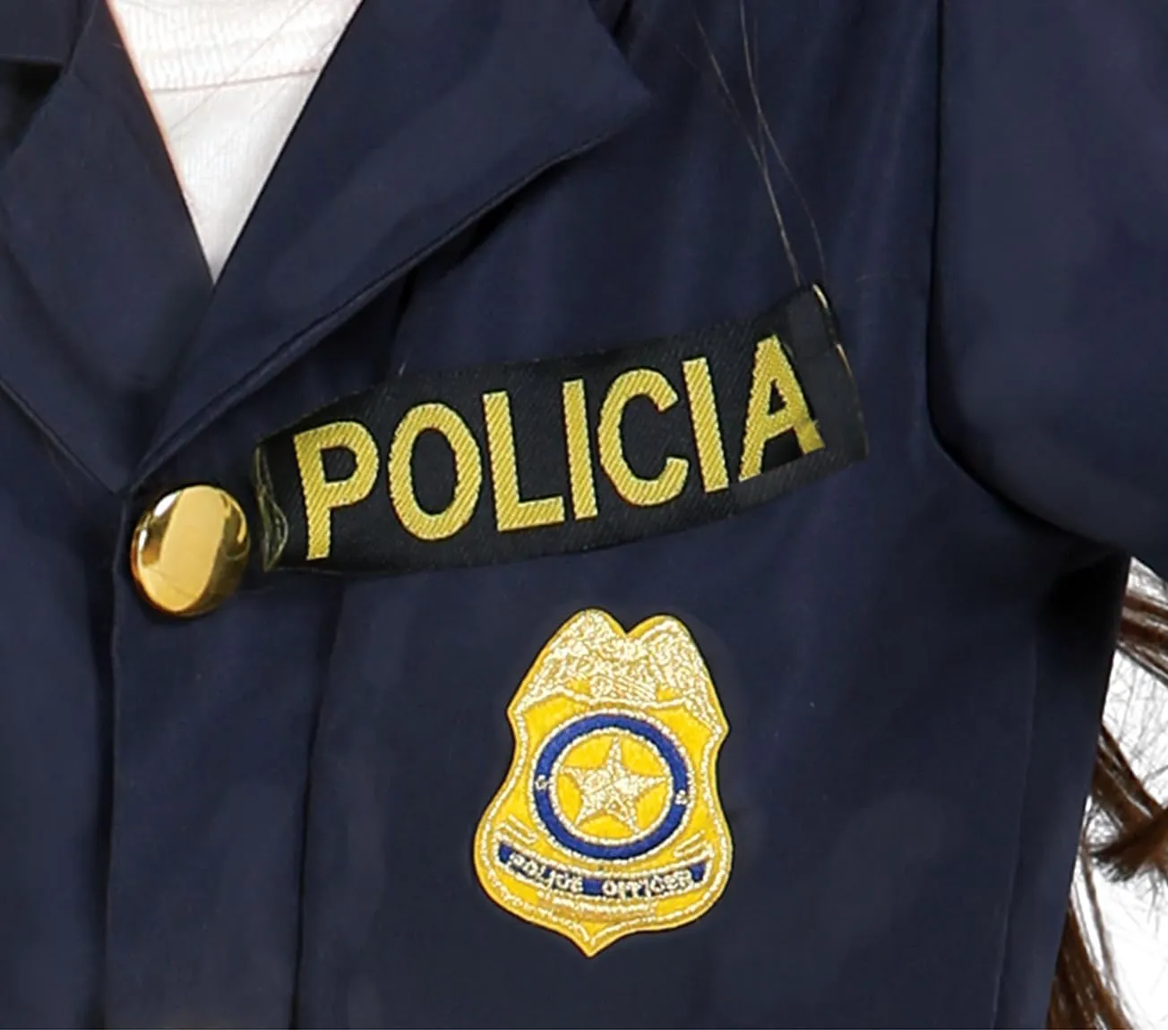 Guirca Poliziotta blu oro costume bambina 7-9 anni