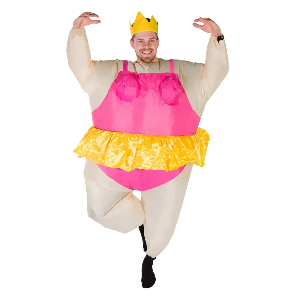 Bodysocks costume gonfiabile ballerina adulto con tiara